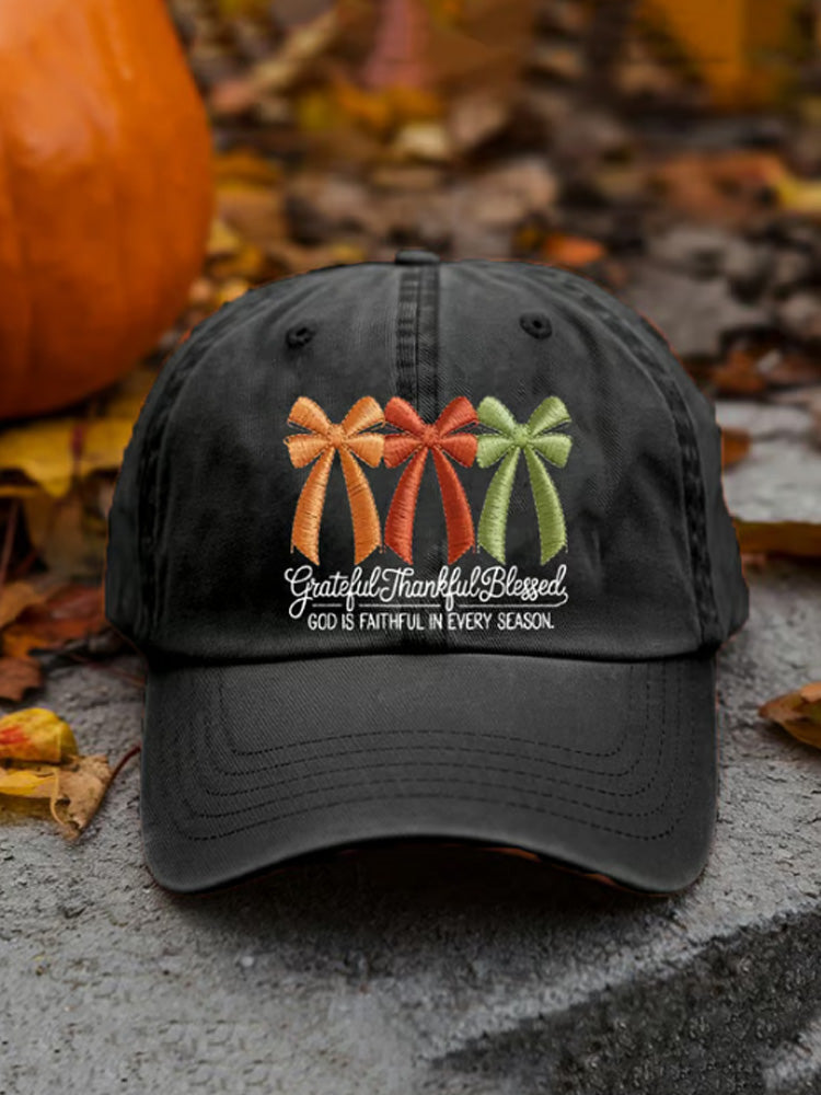 Unisex Fall Bow Print Baseball Cap