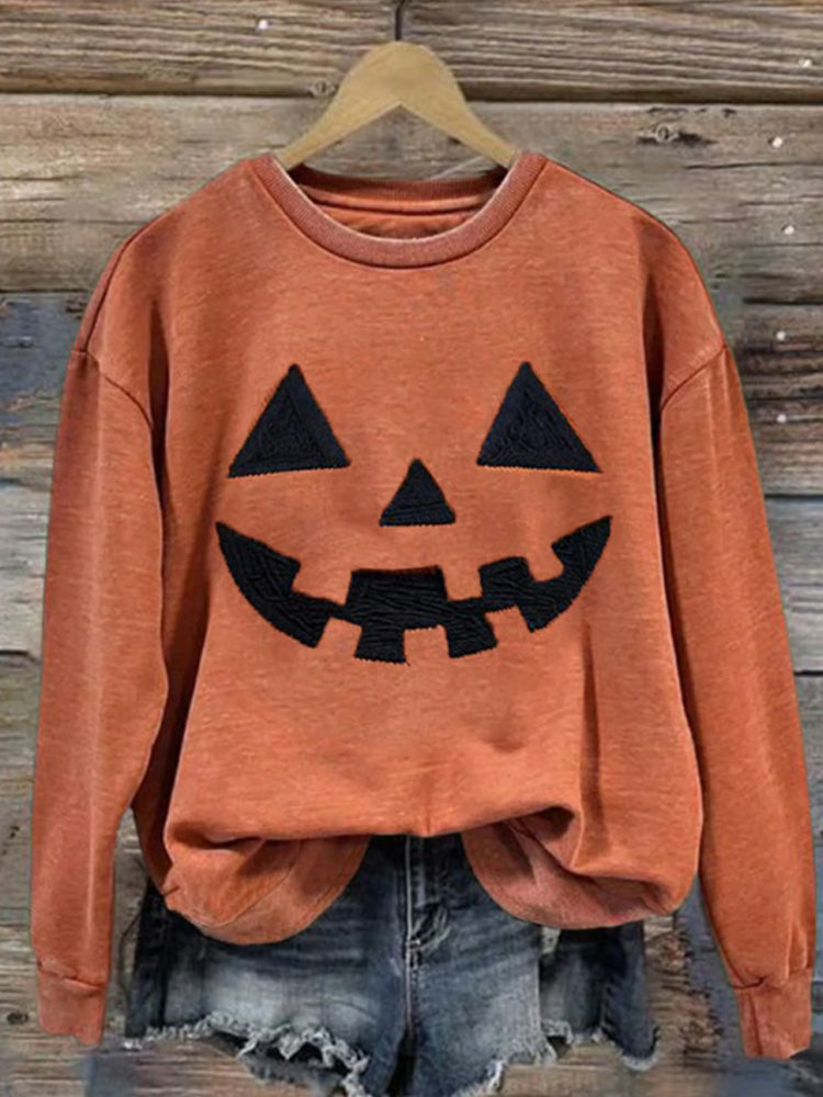 Women's Autumn Style Print Crew Neck Sweatshirt