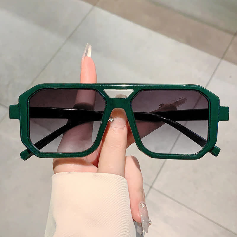 Spykay™ SG60742 Double Bridges Geometric Frame Driving Sunglasses