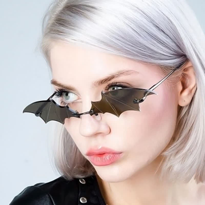 Spykay™ SG60992 Halloween Rimless Devil Vampire Bat Wing Sunglasses for Women Men