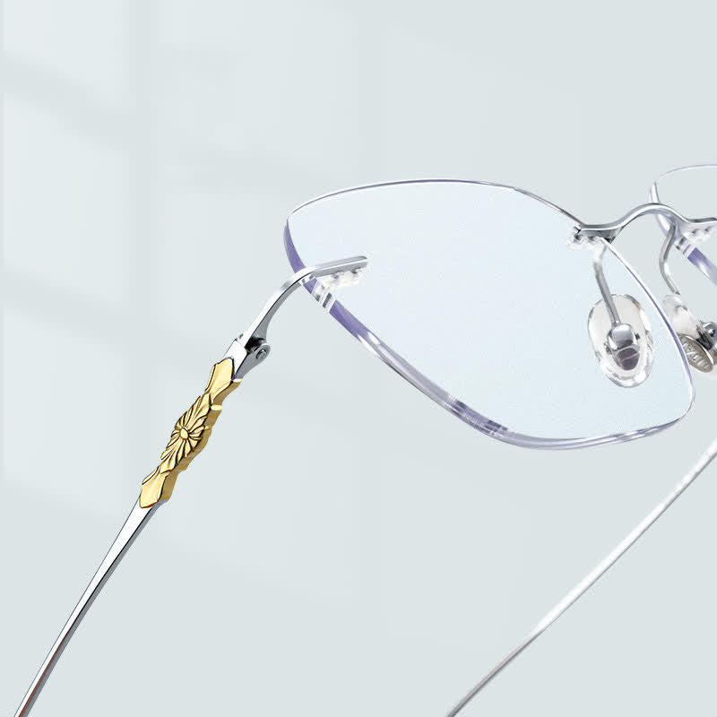 Spykay™ EG26917 Unsiex Retro Square Titanium Frame Anti-blue Light Rimless Glasses