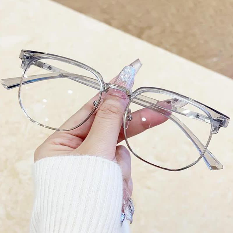 Spykay™ EG26807 Semi-Rimless Square Frame Anti-blue Light Browline Glasses