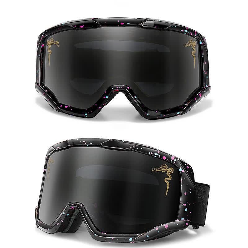 Spykay™ SG61043 Unisex Snake Printed Anti-Fog Color Ski Goggles for Outdoor Activities