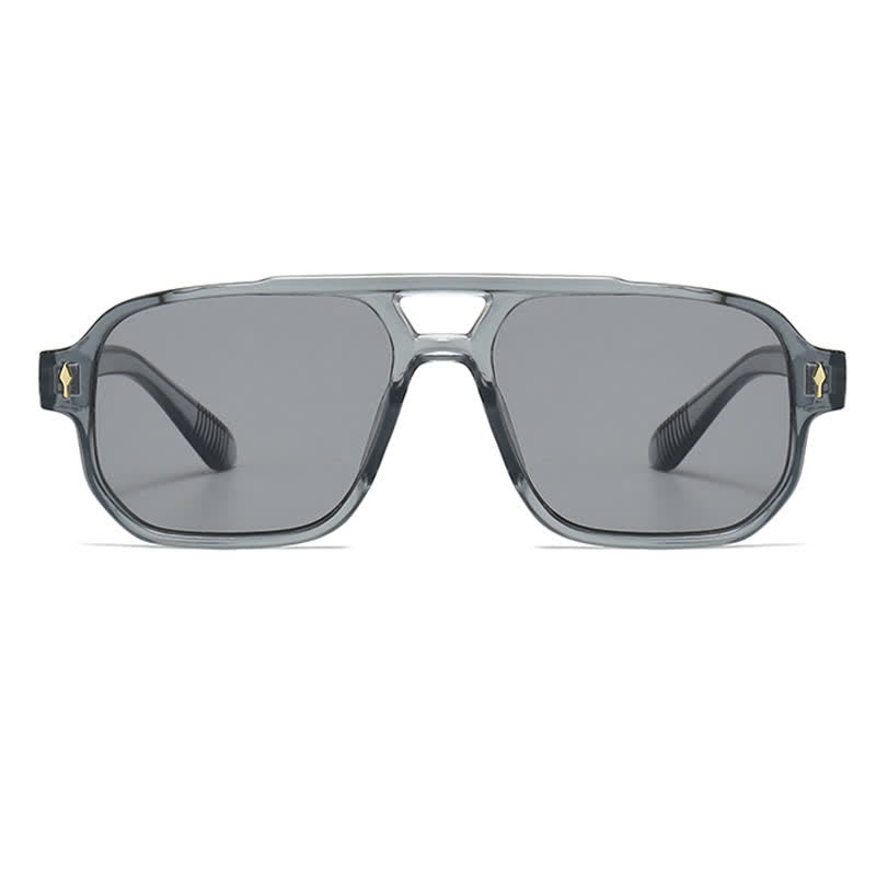 Spykay™ SG61003 Square Frame Double Bridges Vintage Arrow Sunglasses