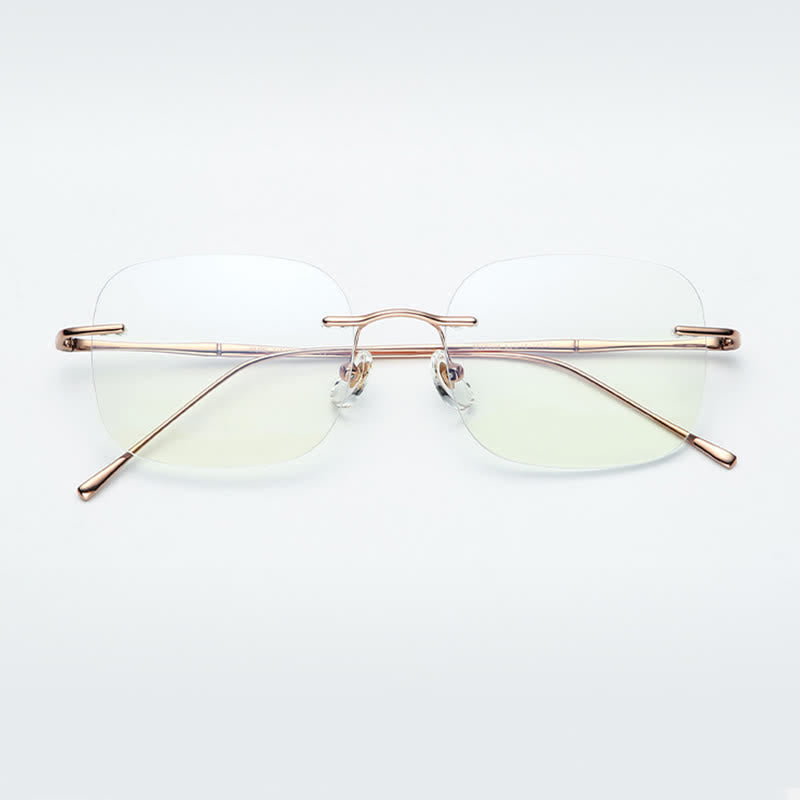 Spykay™ EG26850 Square Titanium Frame Anti-blue Light Hipster Rimless Glasses