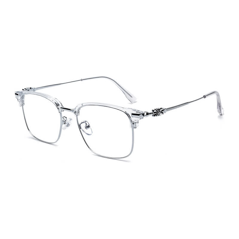Spykay™ EG26924 Retro Gothic Cross Unisex Square Frame Anti-blue Light Browline Glasses