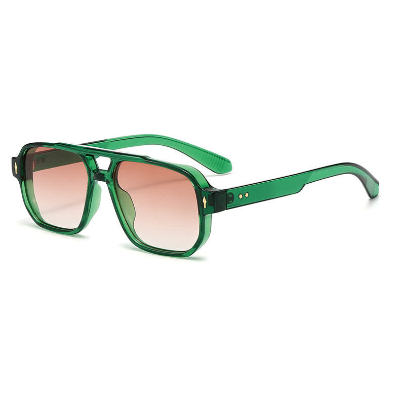 Spykay™ SG61003 Square Frame Double Bridges Vintage Arrow Sunglasses
