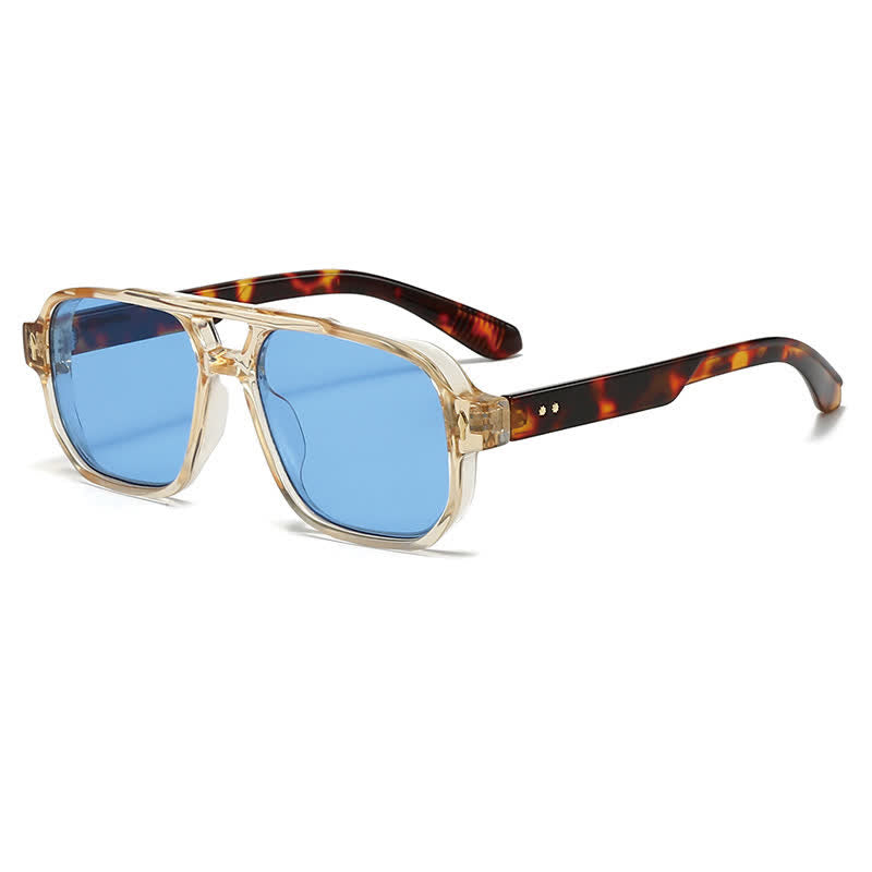 Spykay™ SG61003 Square Frame Double Bridges Vintage Arrow Sunglasses
