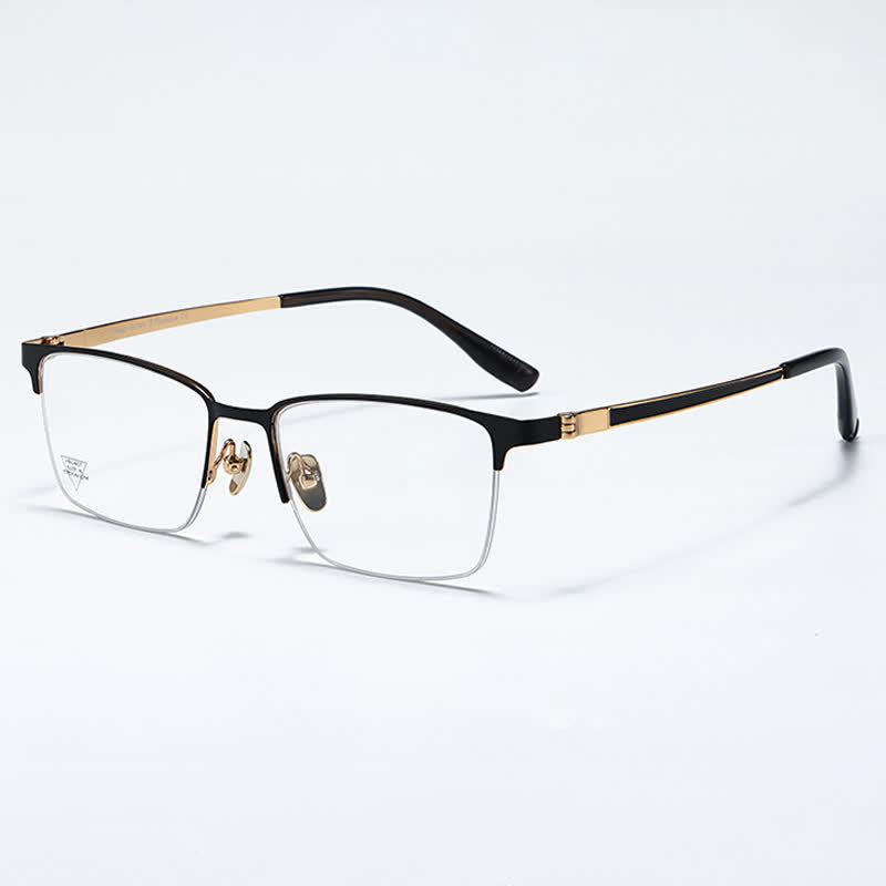Spykay™ EG26795 Titanium Rectangle Frame Anti-blue Light Simple Browline Glasses