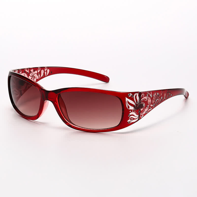 Spykay™ SG60871 Trendy Oval Frame Laser Pattern Rhinestones Decor Sunglasses