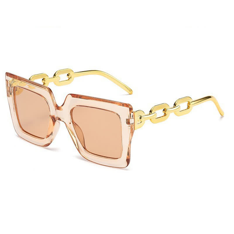 Spykay™ SG60931 Square Oversized Frame Chain Temples Hipster Sunglasses