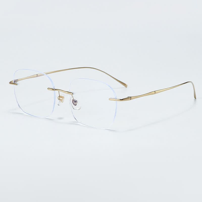 Spykay™ EG26850 Square Titanium Frame Anti-blue Light Hipster Rimless Glasses