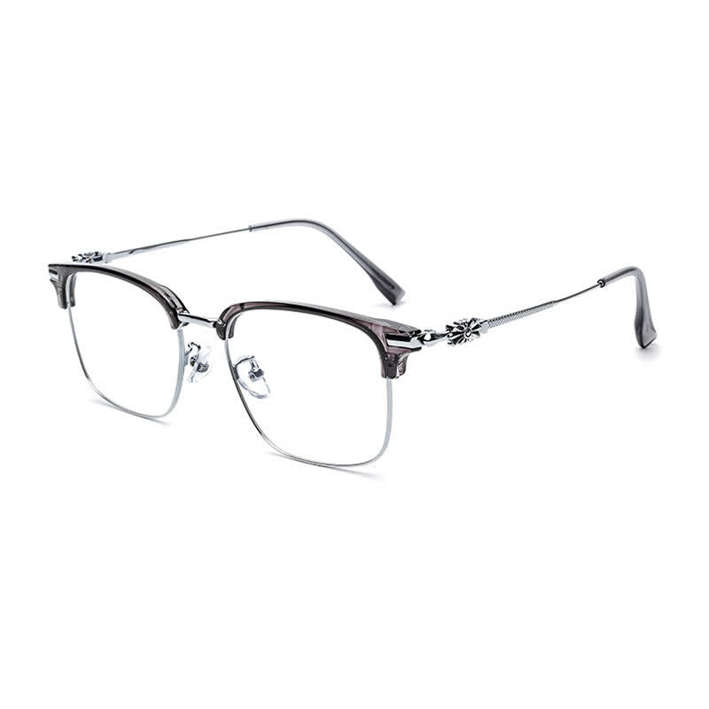 Spykay™ EG26924 Retro Gothic Cross Unisex Square Frame Anti-blue Light Browline Glasses