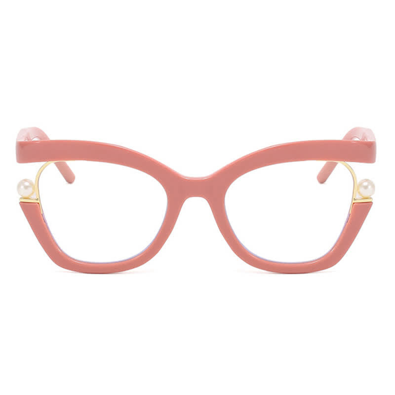 Spykay™ EG26758 Anti-blue Light Pearl Decor Irregular Oversized Eyeglasses