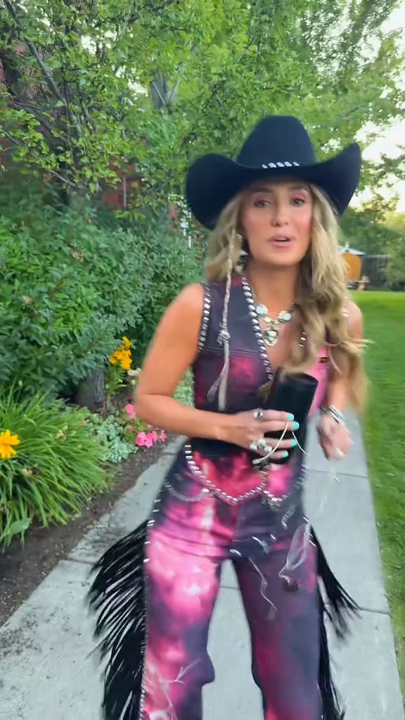 Pink and Purple Tie-dye Fringe Western Set