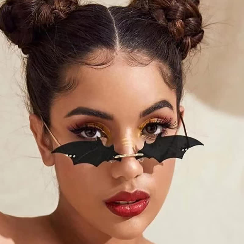 Spykay™ SG60992 Halloween Rimless Devil Vampire Bat Wing Sunglasses for Women Men