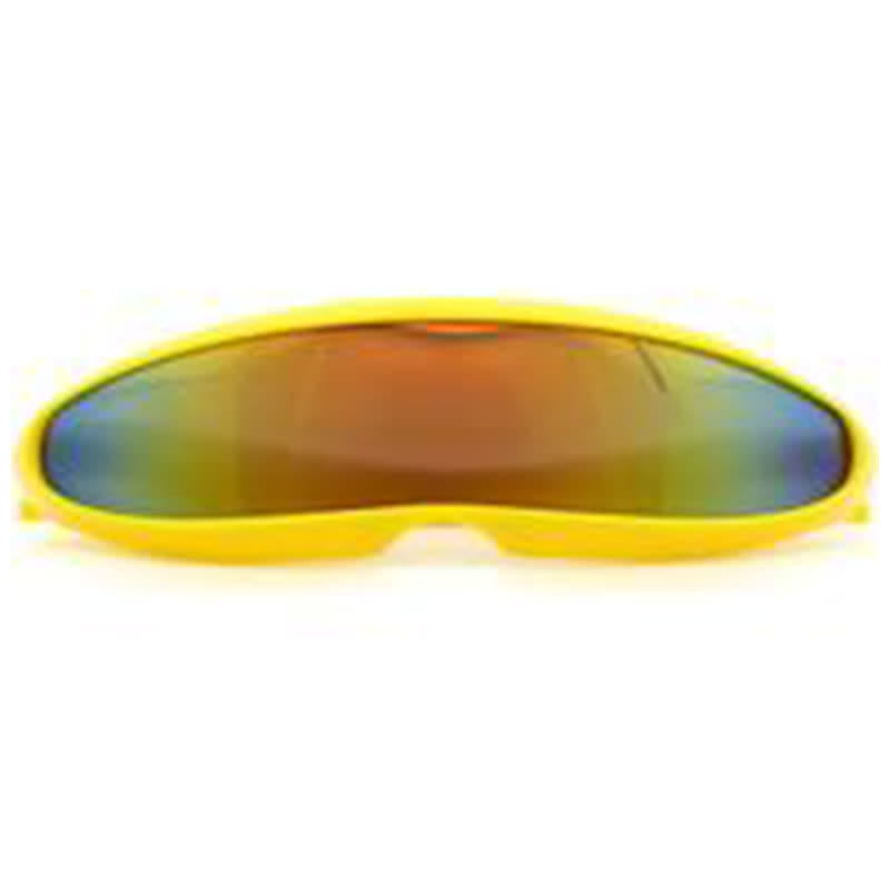 Spykay™ SG61011 One-piece Color Mirror Lens Monolens Cyclops Robotic Futuristic Narrow Y2K Punk Sunglasses