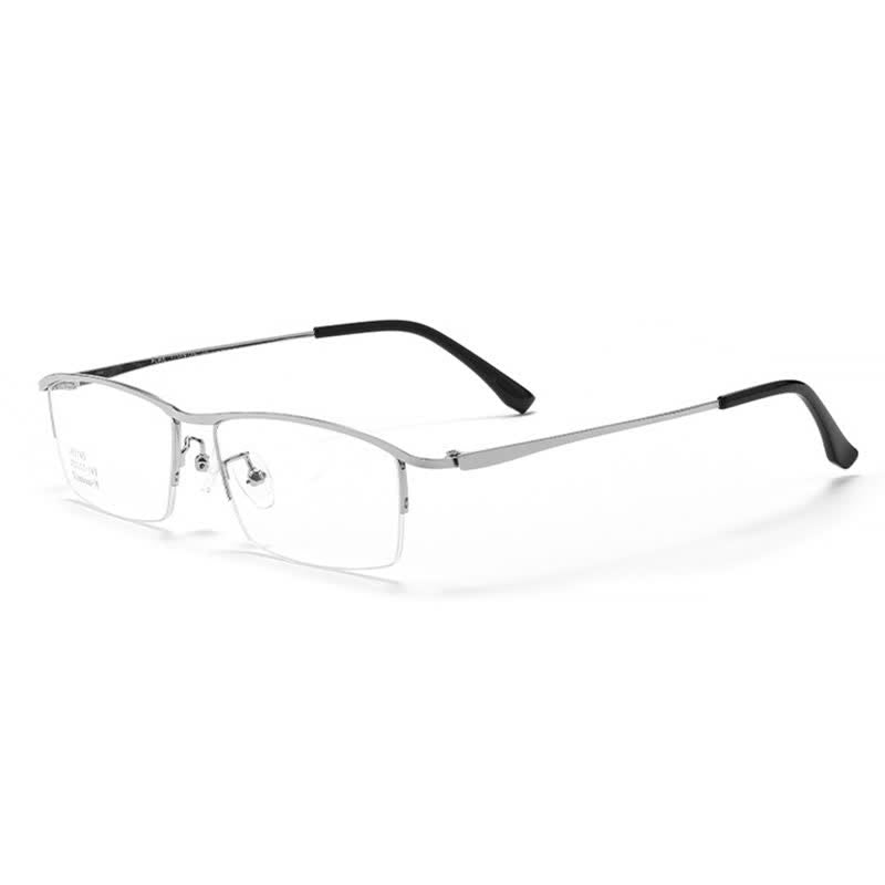 Spykay™ EG26842 Simple Semi-Rimless Titanium Rectangle Frame Anti-blue Light Glasses