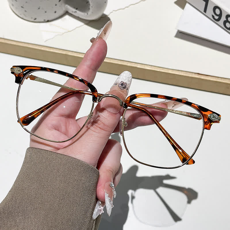 Spykay™ SG60994 Unisex Retro Square Frame Anti-blue Light Browline Photochromic Sunglasses