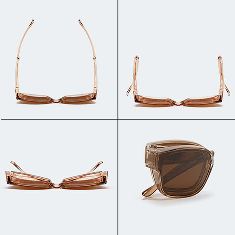 Spykay™ SG60955 Fit Over Glasses Square Frame Foldable Polarized Sunglasses for Women Men