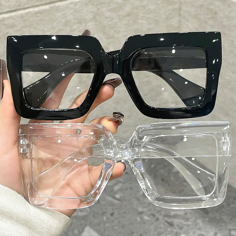 Spykay™ EG26913 Oversized Square Frame Fashion Anti-blue Light Thick Glasses