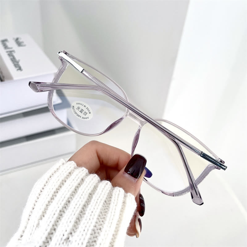 Spykay™ EG1013 Women's TR90 Oval Frame Fashion Minimalist Blue Light Blocking Glasses, Suitable For School