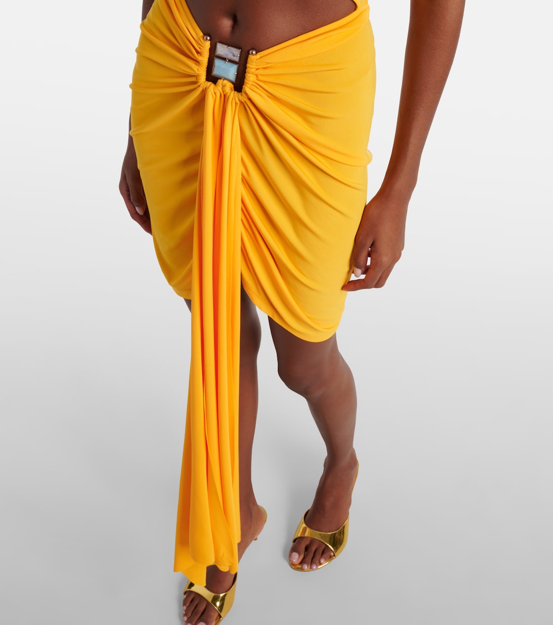 Yellow Cutout Twist Detail Dress