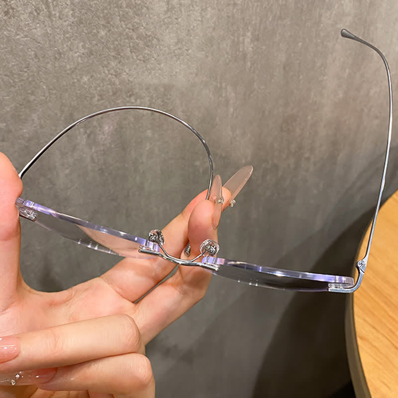 Spykay™ EG26862 Cat-Eye Titanium Frame Anti-blue Light Hipster Rimless Glasses