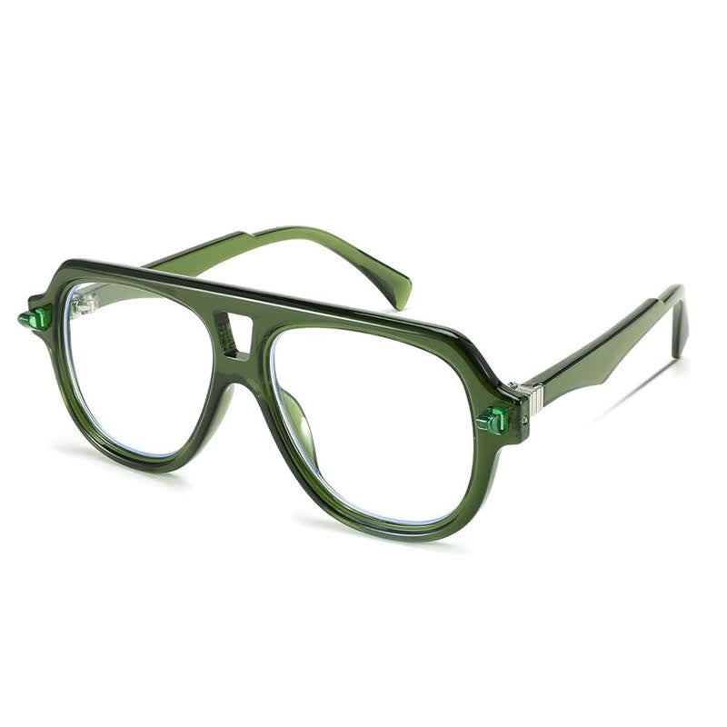 Spykay™ EG26883 Anti-blue Light Double Bridges Oversized Aviator Thick Eyeglasses