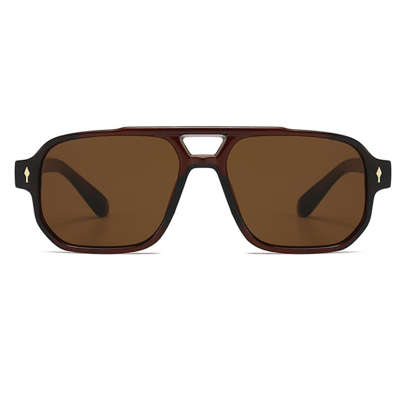 Spykay™ SG61003 Square Frame Double Bridges Vintage Arrow Sunglasses