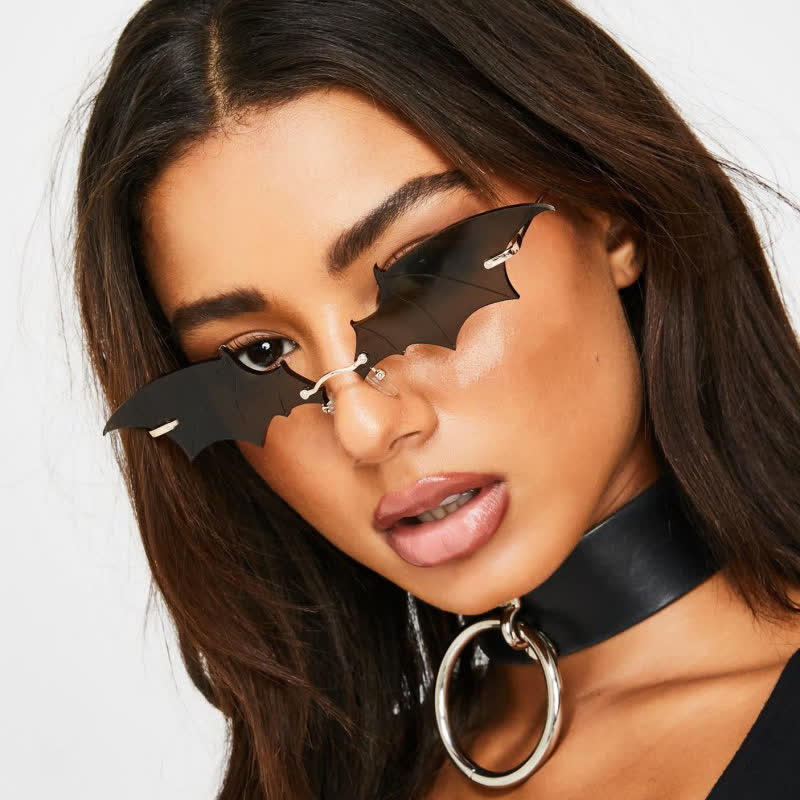 Spykay™ SG60992 Halloween Rimless Devil Vampire Bat Wing Sunglasses for Women Men