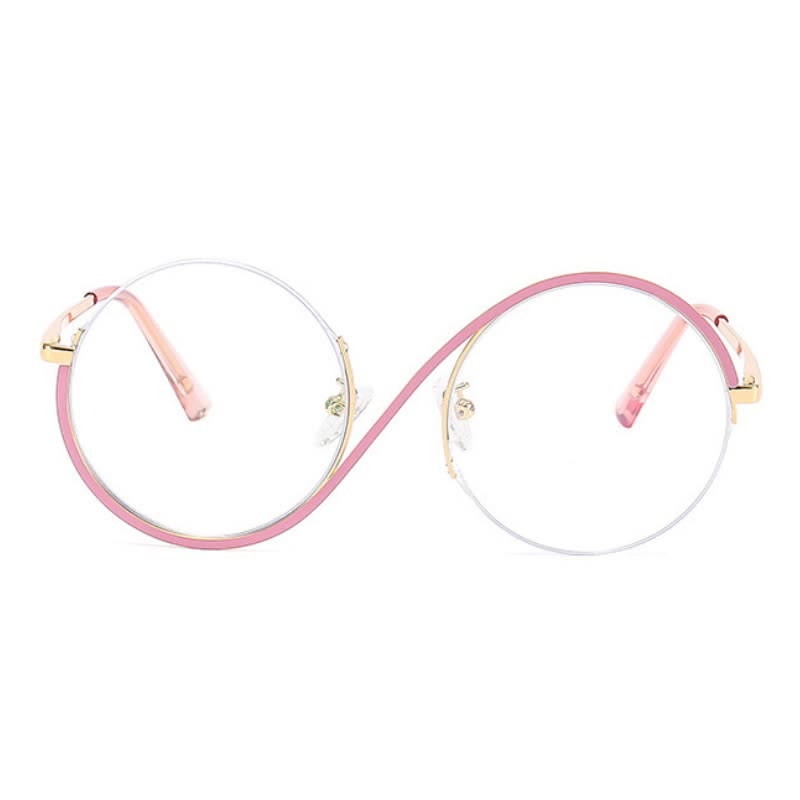 Spykay™ EG26662 "S" Design Metal Semi-Rimless Round Frame Unique Retro-Vintage Glasses
