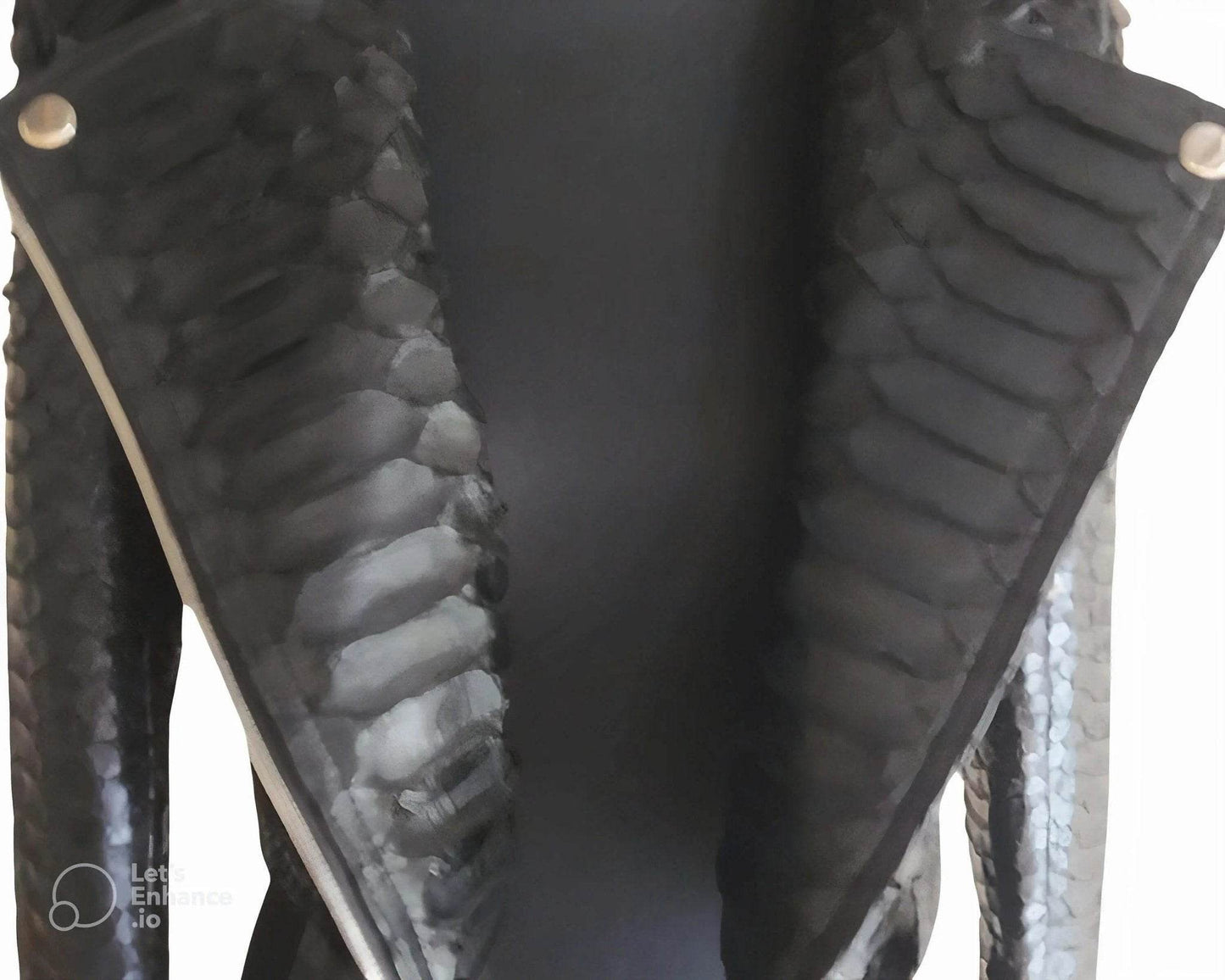 Black Python Snakeskin Leather Jacket for Women