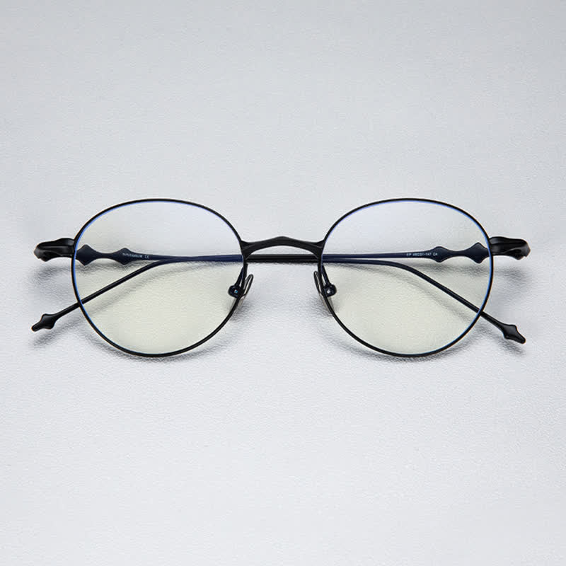 Spykay™ EG26853 Round Titanium Frame Anti-blue Light Classic Glasses