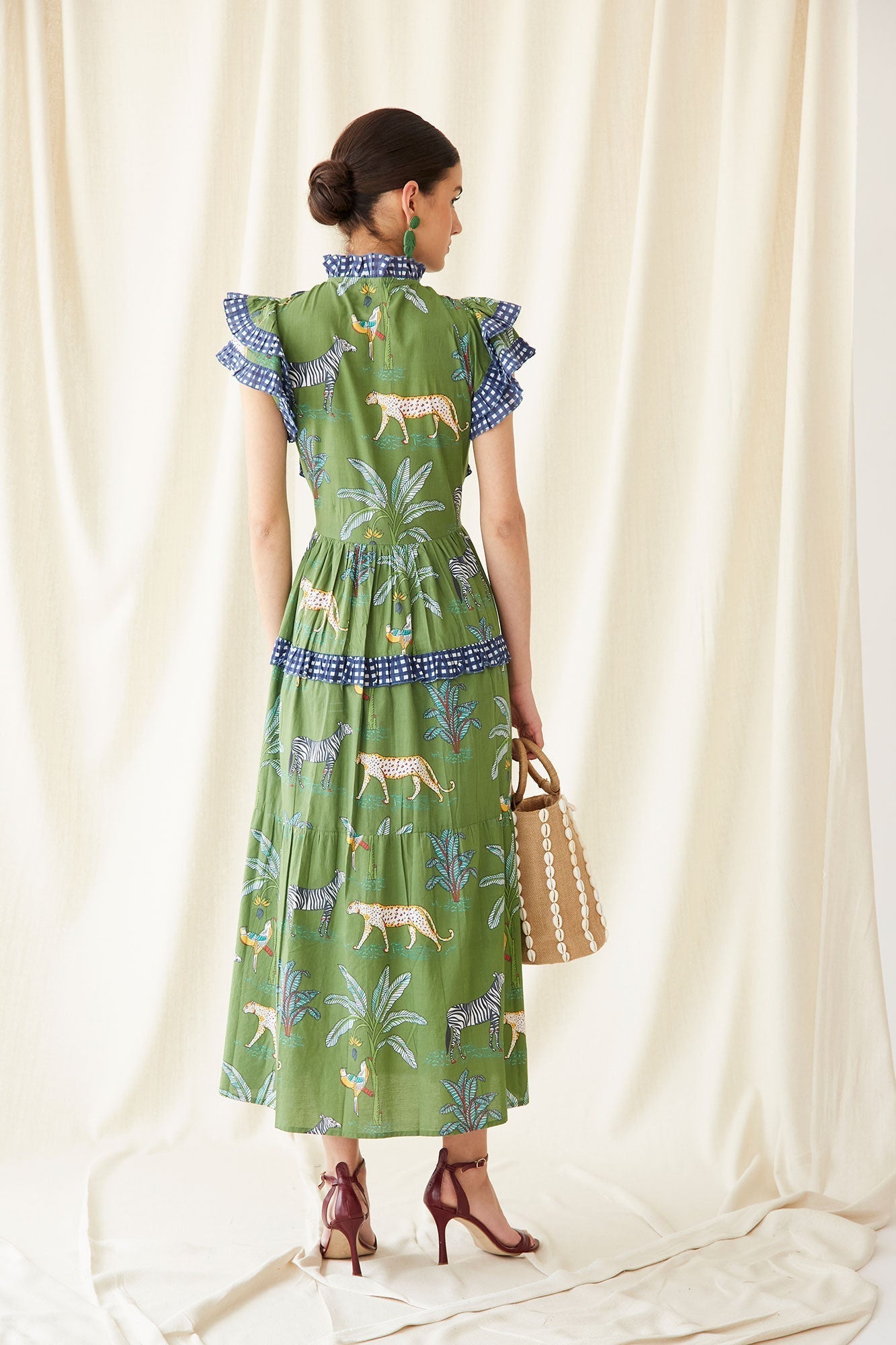 Ruffle Striped Floral Dress