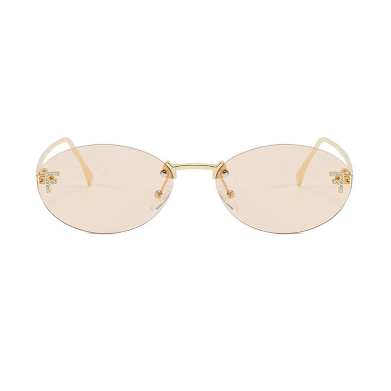 Spykay™ SG60701 'F' Design Oval Frames Rimless Sunglasses