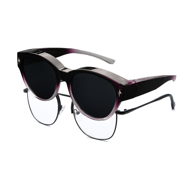Spykay™ SG61035 Fit Over Glasses Cat-Eye Star Decor Polarized Sunglasses