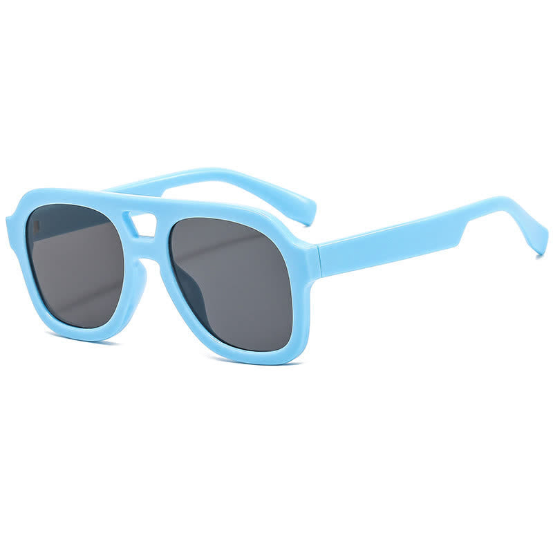 Spykay™ SG60832 Double Bridges Thick Frame Hipster Aviator Sunglasses