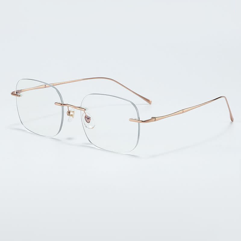 Spykay™ EG26850 Square Titanium Frame Anti-blue Light Hipster Rimless Glasses