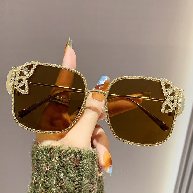 Spykay™ SG60849 Square Frame Butterfly Decor Oversized Sunglasses