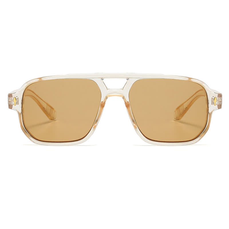 Spykay™ SG61003 Square Frame Double Bridges Vintage Arrow Sunglasses