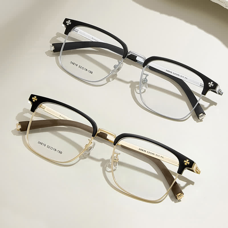 Spykay™ EG26925 Gothic Cross Unisex Square Frame Anti-blue Light Retro Browline Glasses