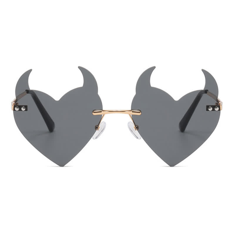 Spykay™ SG60991 Halloween Rimless Devil Horns Heart Sunglasses for Women Men