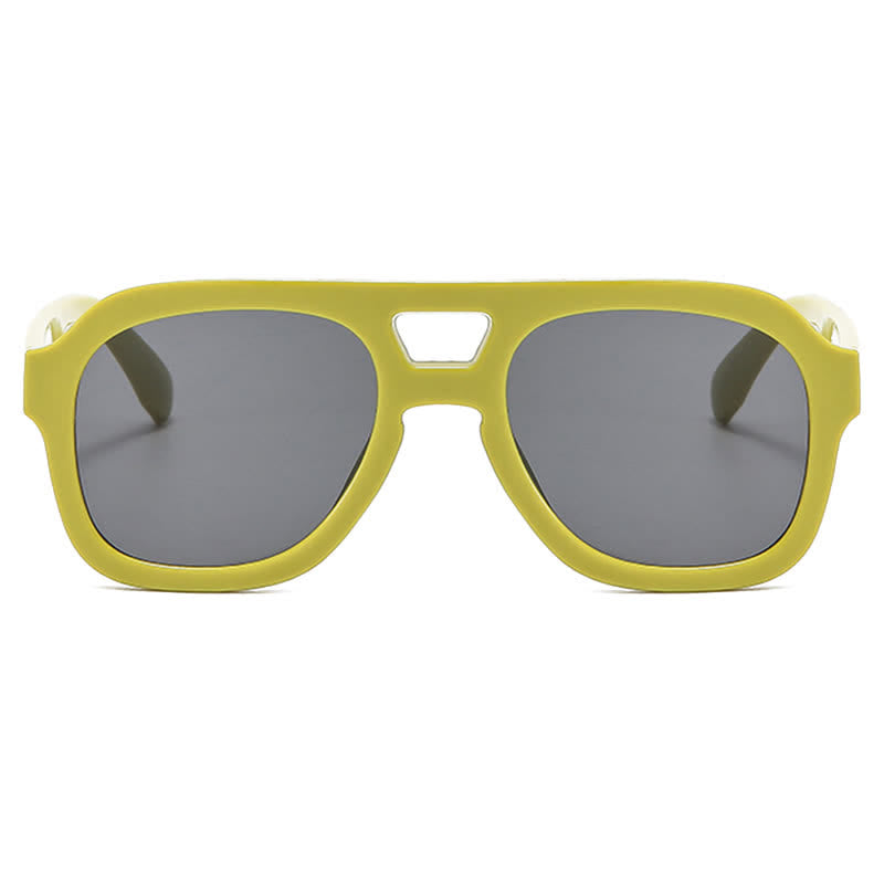 Spykay™ SG60832 Double Bridges Thick Frame Hipster Aviator Sunglasses