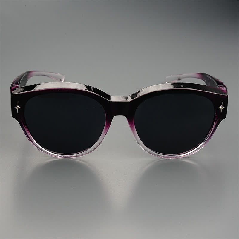Spykay™ SG61035 Fit Over Glasses Cat-Eye Star Decor Polarized Sunglasses