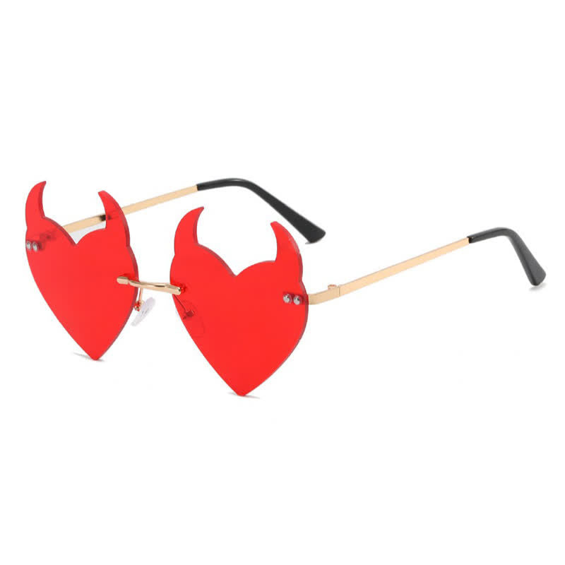 Spykay™ SG60991 Halloween Rimless Devil Horns Heart Sunglasses for Women Men