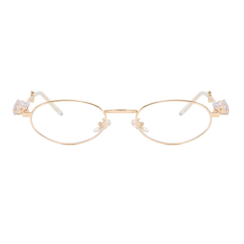 Spykay™ EG26671 Anti-blue Light Oval Frames Rhinestone-Embellished Eyeglasses