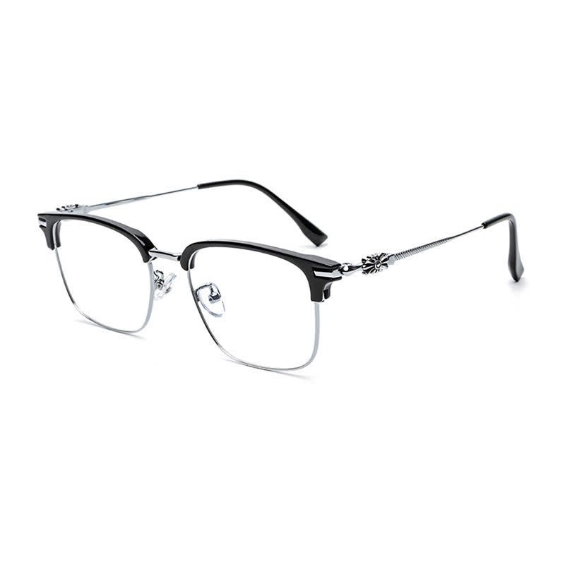 Spykay™ EG26924 Retro Gothic Cross Unisex Square Frame Anti-blue Light Browline Glasses
