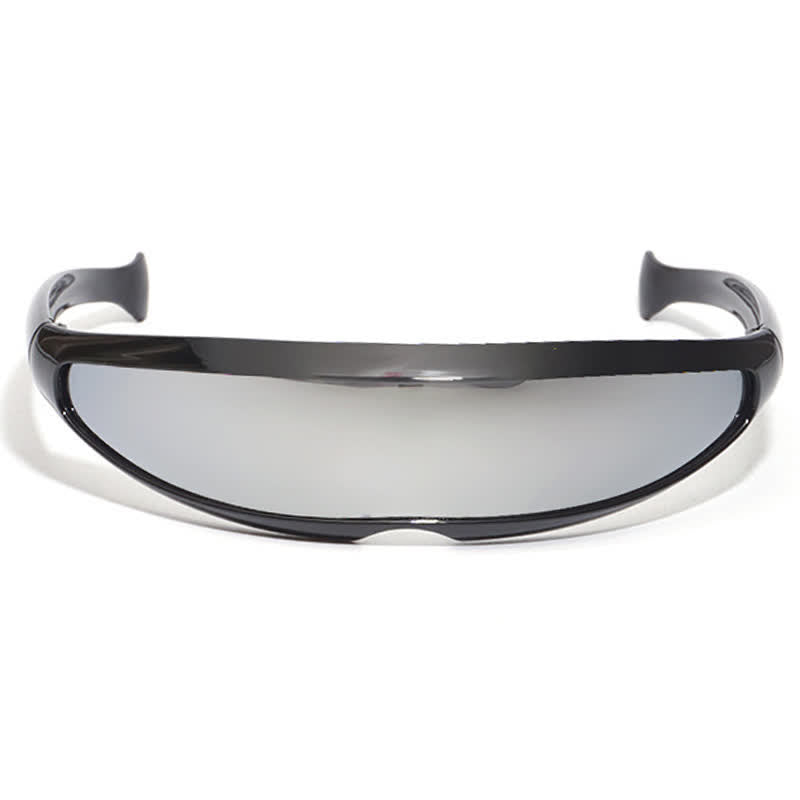 Spykay™ SG61011 One-piece Color Mirror Lens Monolens Cyclops Robotic Futuristic Narrow Y2K Punk Sunglasses