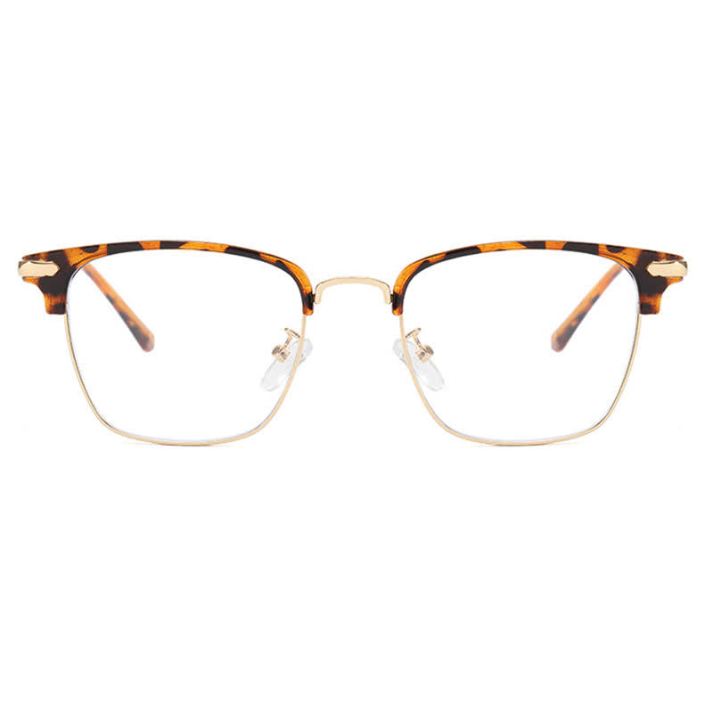 Spykay™ EG26833 Semi-Rimless Retro Square Frame Anti-blue Light Browline Glasses
